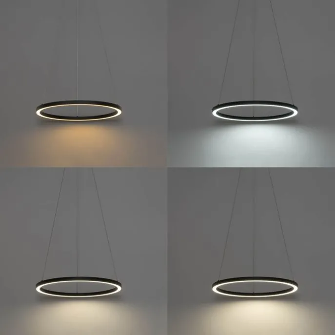 Smarte Hängelampe schwarz 60 cm inkl. LED und RGBW - Girello