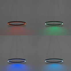 Smarte Hängelampe schwarz 60 cm inkl. LED und RGBW - Girello