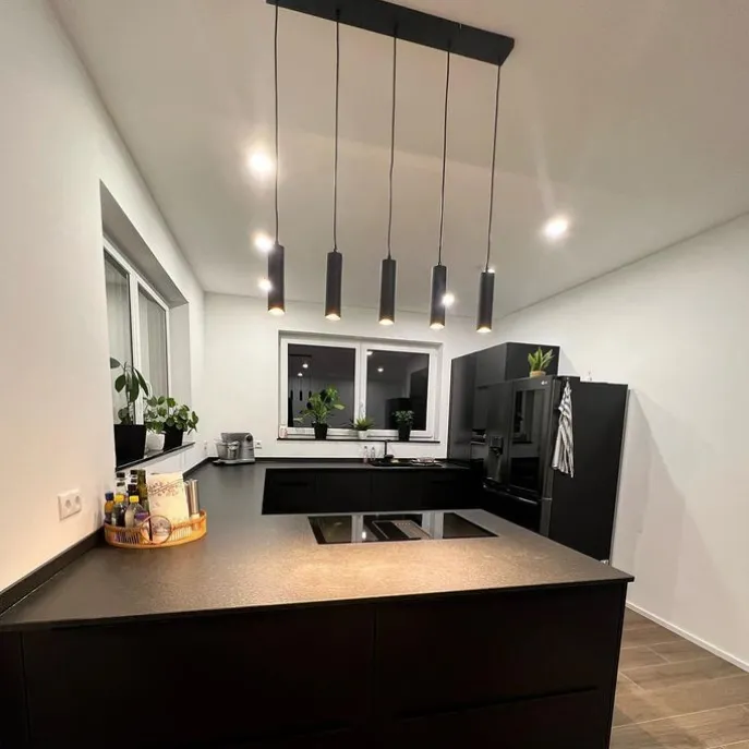 Smarte Hängelampe schwarz inkl. 5 WiFi GU10 - Jeana