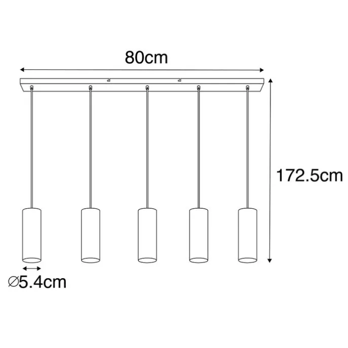 Smarte Hängelampe schwarz inkl. 5 WiFi GU10 - Jeana