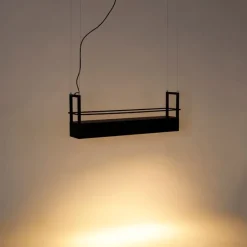 Smarte Hängelampe schwarz mit Gestell inkl. 4 WiFi GU10 - Cage Rack