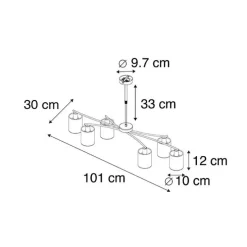Smarte Hängelampe schwarz verstellbar inkl. 6 Wifi B35 - Lofty