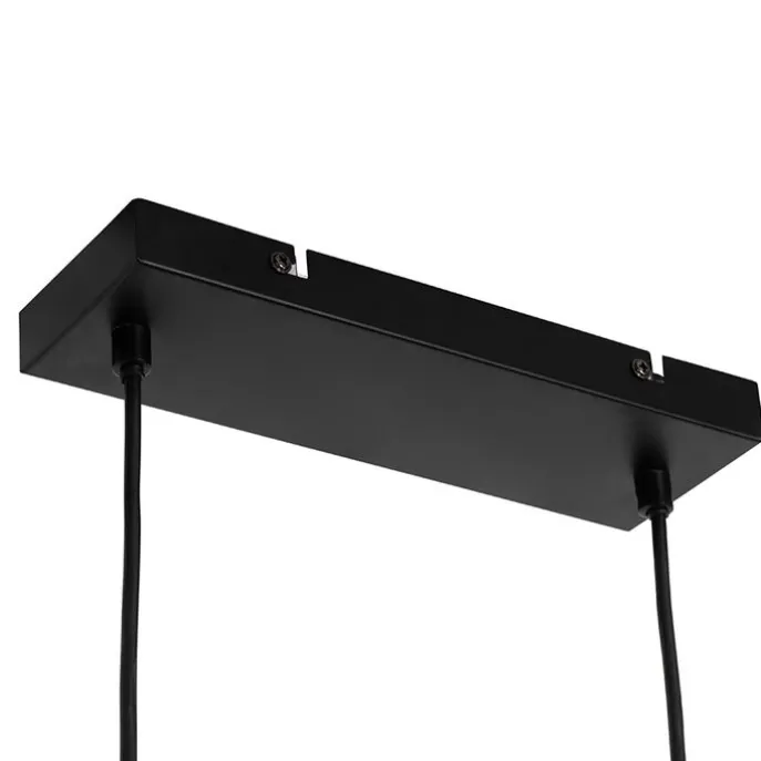 Smarte Hängelampe schwarz mit Holz inkl. 4 Wifi A60 - Stunk