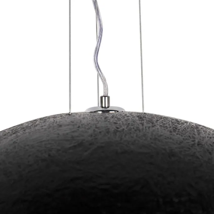 Smarte Hängelampe Schwarz mit Gold 70 cm inkl. WLAN A60 - Magna