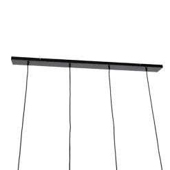 Smarte Hängelampe schwarz mit Rauchglas 4-flammig inkl. Wifi A60 - Zuzanna