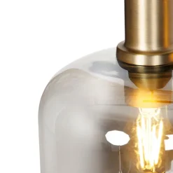 Smarte Hängelampe schwarz mit Rauchglas 4-flammig inkl. Wifi A60 - Zuzanna