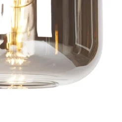 Smarte Hängelampe schwarz mit Rauchglas 4-flammig inkl. Wifi A60 - Zuzanna