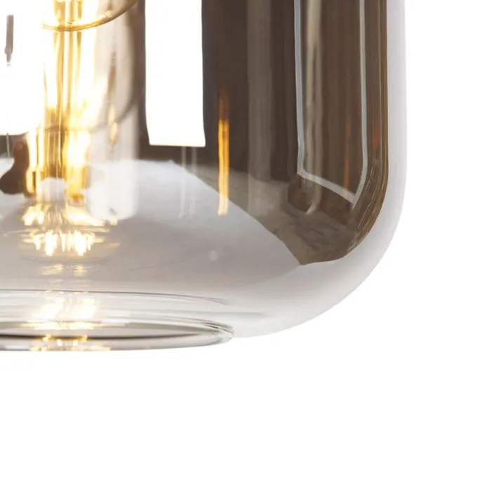 Smarte Hängelampe schwarz mit Rauchglas 4-flammig inkl. Wifi A60 - Zuzanna