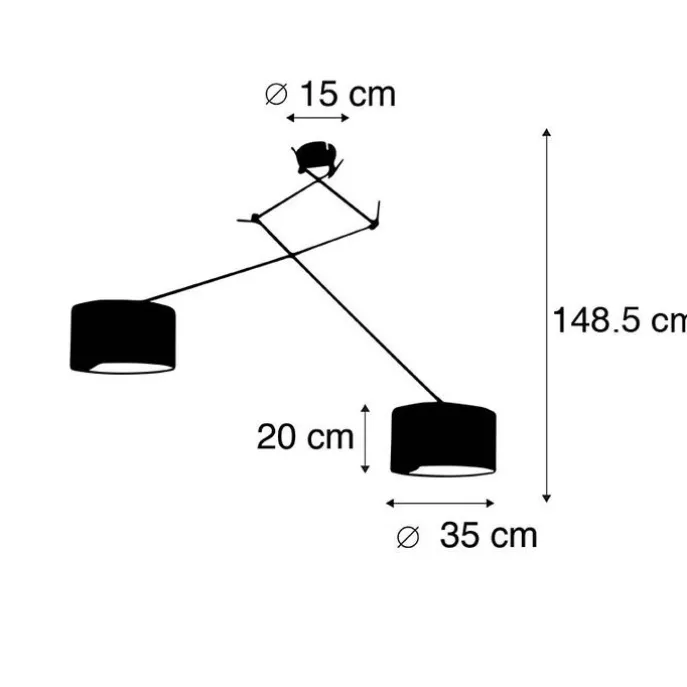 Smarte Hängelampe schwarz mit Schirm 35 cm grün inkl. 2 Wifi A60- Blitz