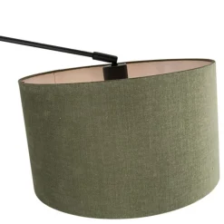 Smarte Hängelampe schwarz mit Schirm 35 cm grün inkl. 2 Wifi A60- Blitz