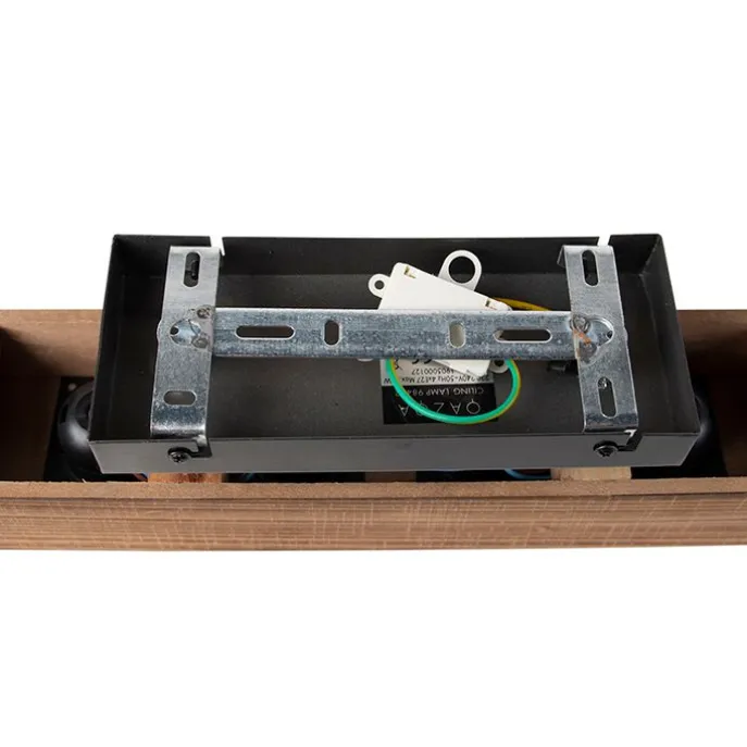 Smarte Industrie-Deckenleuchte Holz mit Stahl inkl. 4 WiFi A60 - Reena