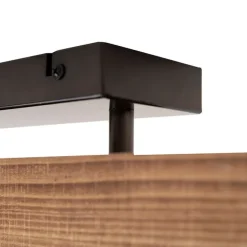 Smarte Industrie-Deckenleuchte Holz mit Stahl inkl. 4 WiFi A60 - Reena