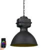 Smarte Industrie-Hängelampe schwarz 38,5 cm inkl. A60 WiFi - Sicko