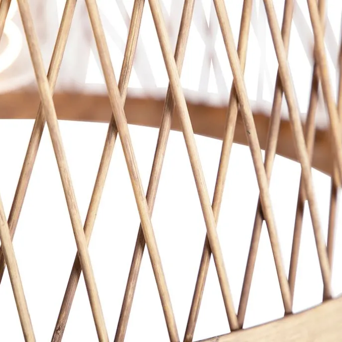 Smarte ländliche Hängelampe Rattan inkl. Wifi G125 Lichtquelle - Calamus