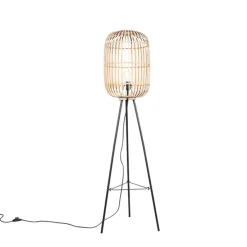 Smarte ländliche Stehlampe Rattan inkl. WiFi A60 - Manila