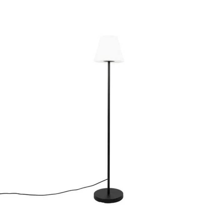 Smarte moderne Außenstehleuchte schwarz Schirm weiß inkl. Wifi A60 - Virginia