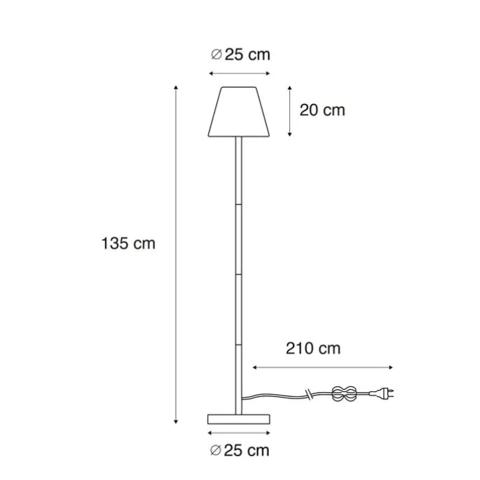 Smarte moderne Außenstehleuchte schwarz Schirm weiß inkl. Wifi A60 - Virginia