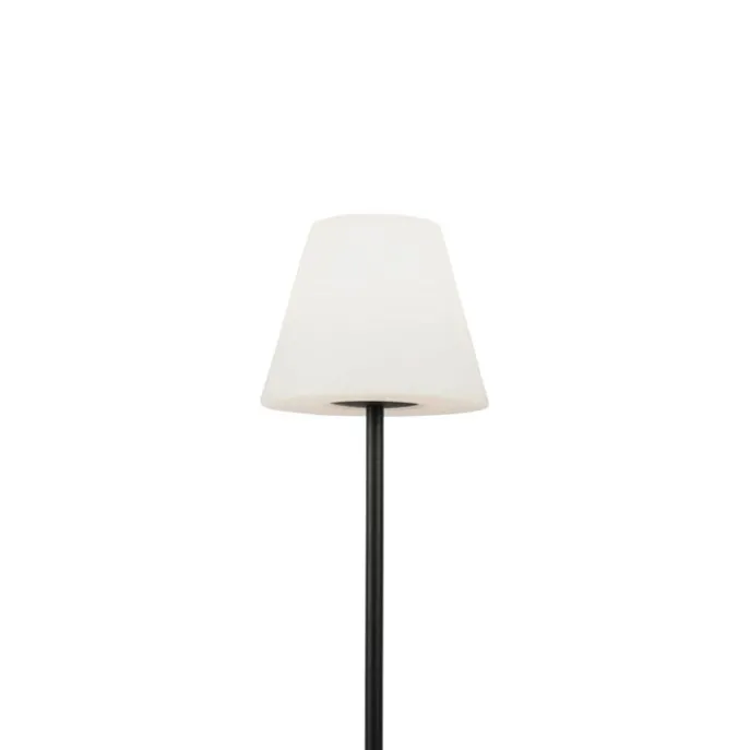 Smarte moderne Außenstehleuchte schwarz Schirm weiß inkl. Wifi A60 - Virginia