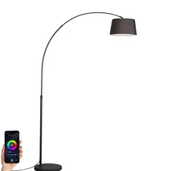 Smarte moderne Bogenlampe schwarz inkl. Wifi A60 - Arc Basic
