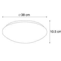 Smarte moderne Deckenleuchte weiß 38 cm inkl. LED und RGB - Iene