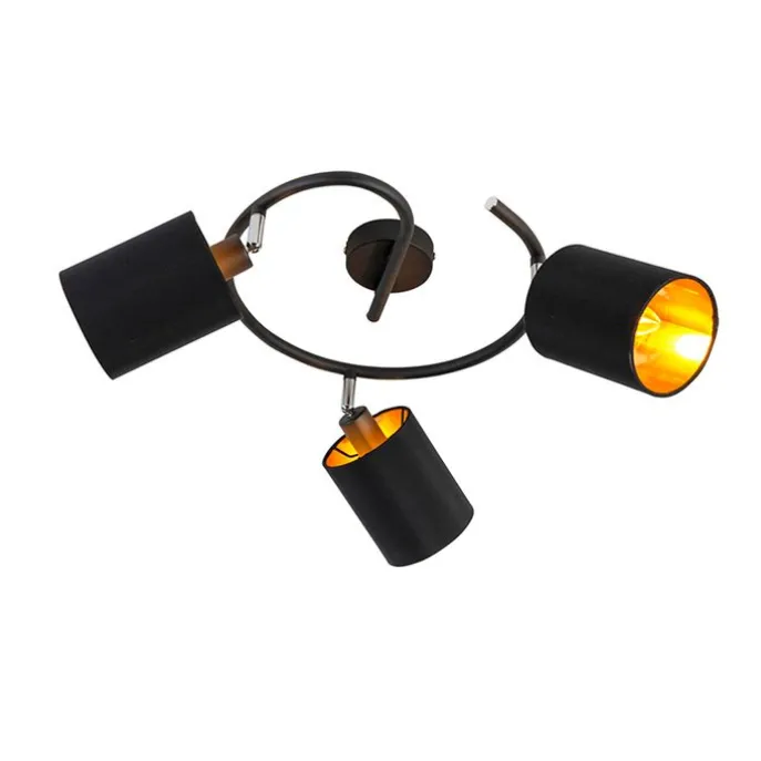 Smarte moderne Deckenleuchte schwarz inkl. 3 WiFi B35 - Lofty