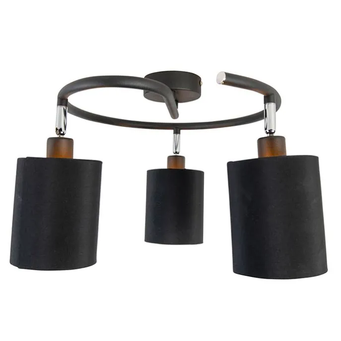 Smarte moderne Deckenleuchte schwarz inkl. 3 WiFi B35 - Lofty