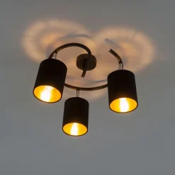 Smarte moderne Deckenleuchte schwarz inkl. 3 WiFi B35 - Lofty