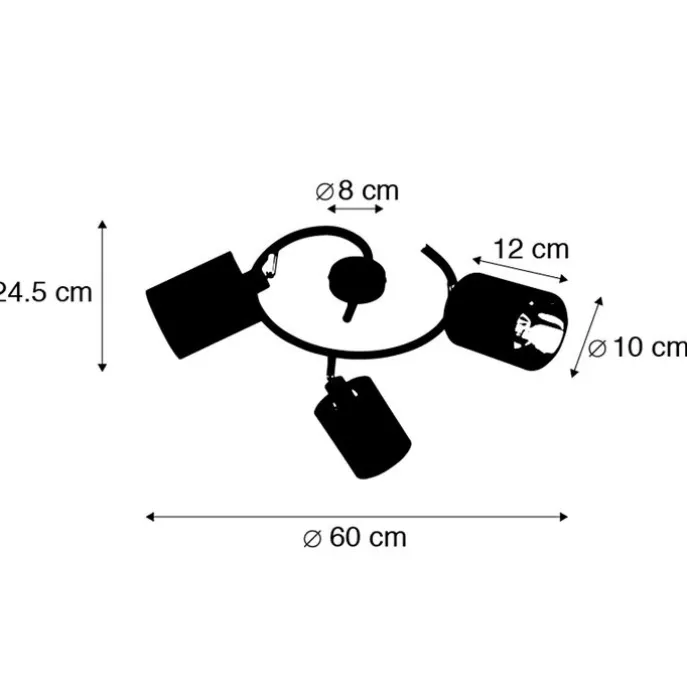 Smarte moderne Deckenleuchte schwarz inkl. 3 WiFi B35 - Lofty