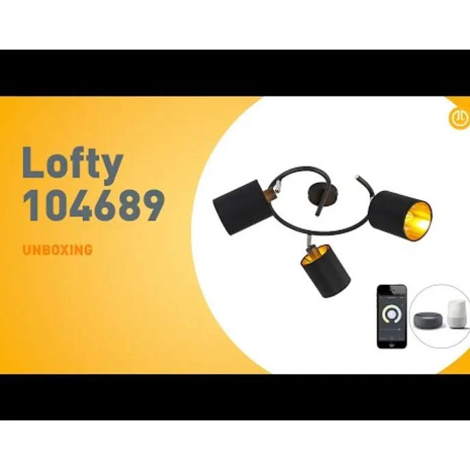 Smarte moderne Deckenleuchte schwarz inkl. 3 WiFi B35 - Lofty