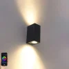 Smarte moderne Wandleuchte schwarz IP44 inkl. 2 Wifi GU10 - Baleno