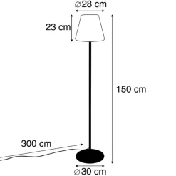 Smarte Outdoor-Stehleuchte schwarz inkl. Wifi A60 - Virginia