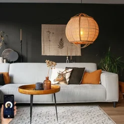 Smarte Pendelleuchte braun 58 cm inkl. Wifi G95 - Pascal