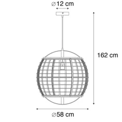 Smarte Pendelleuchte braun 58 cm inkl. Wifi G95 - Pascal