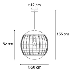 Smarte Pendelleuchte braun 50 cm inkl. Wifi G95 - Pascal