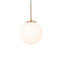 Smarte Pendelleuchte Gold mit Opalglas inkl. Wifi P45 - Flore