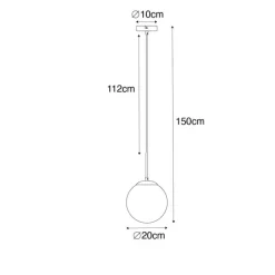 Smarte Pendelleuchte Gold mit Opalglas inkl. Wifi P45 - Flore