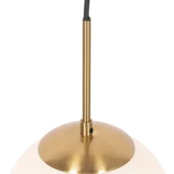 Smarte Pendelleuchte Gold mit Opalglas inkl. Wifi P45 - Flore