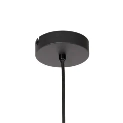 Smarte Pendelleuchte schwarz mit bernsteinfarbenem Glas inkl. WiFi A60 - Bizle