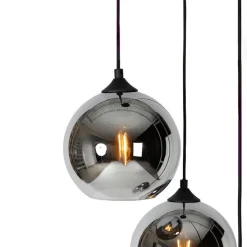 Smarte Pendelleuchte Schwarz mit Rauchglas inkl. 3 Wifi A60 - Wallace