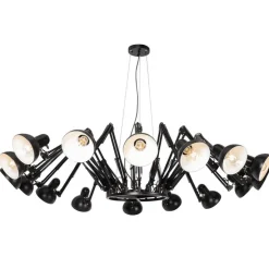 Smarte Pendelleuchte Schwarz 16-flammig Verstellbar Inkl. 16 Wifi A60 - Hobby Spinne