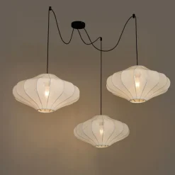 Smarte Pendelleuchte weiß 50cm 3-flammig inkl. 3 Wifi G95 - Plu