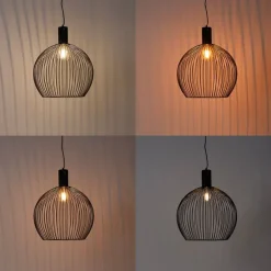 Smarte runde Hängelampe schwarz 50 cm inkl. Wifi G95 - Dos