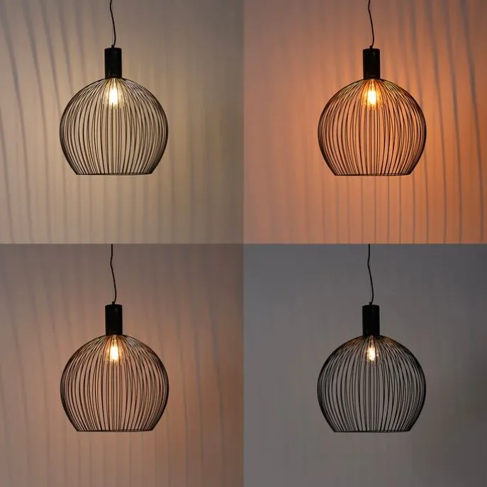 Smarte runde Hängelampe schwarz 50 cm inkl. Wifi G95 - Dos