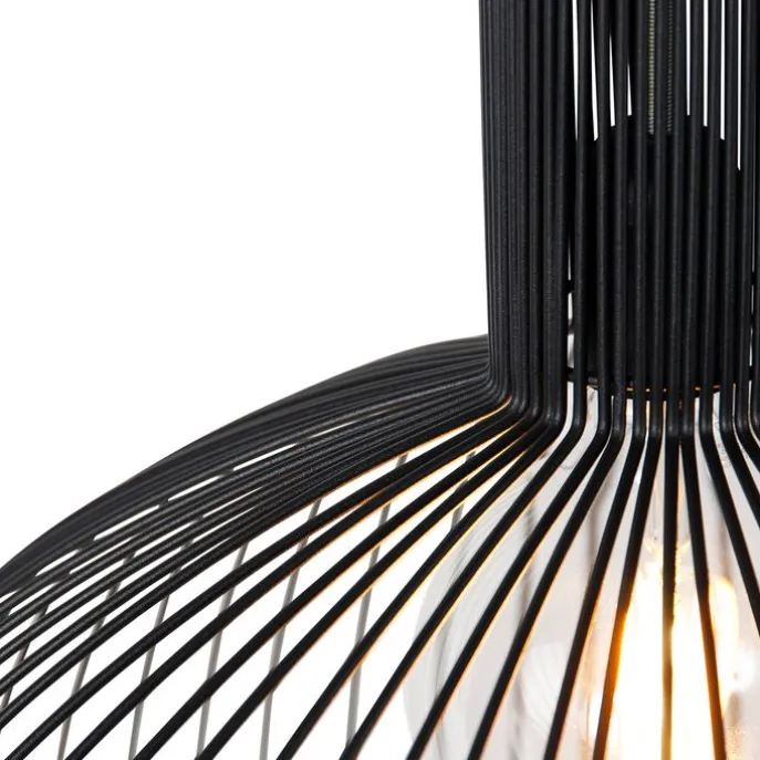 Smarte runde Hängelampe schwarz 50 cm inkl. Wifi G95 - Dos