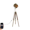 Smarte Stativ-Stehlampe Bronze mit Holz Studio Spot inkl. WiFi A60 - Radient