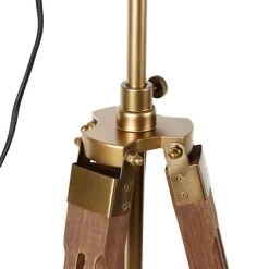 Smarte Stativ-Stehlampe Bronze mit Holz Studio Spot inkl. WiFi A60 - Radient