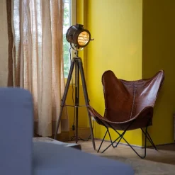 Smarte Stativ-Stehlampe Bronze mit Holz Studio Spot inkl. WiFi A60 - Radient