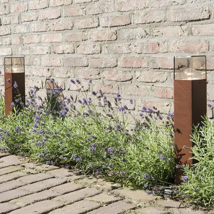 Smarte Steh-Außenleuchte rostbraun 50 cm inkl. WLAN P45 – Dänemark