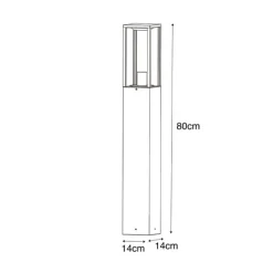 Smarte Steh-Außenleuchte schwarz mit geriffeltem Glas 80 cm inkl. WLAN A60 - Charlois