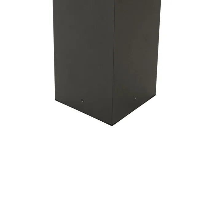 Smarte Steh-Außenleuchte schwarz mit geriffeltem Glas 80 cm inkl. WLAN A60 - Charlois